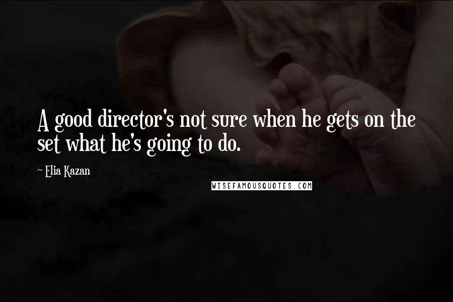 Elia Kazan Quotes: A good director's not sure when he gets on the set what he's going to do.