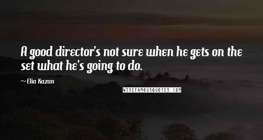 Elia Kazan Quotes: A good director's not sure when he gets on the set what he's going to do.