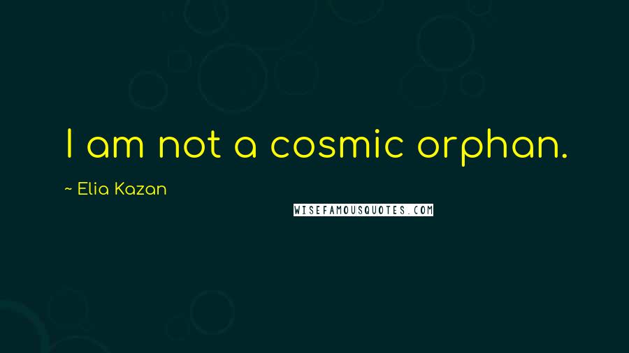 Elia Kazan Quotes: I am not a cosmic orphan.