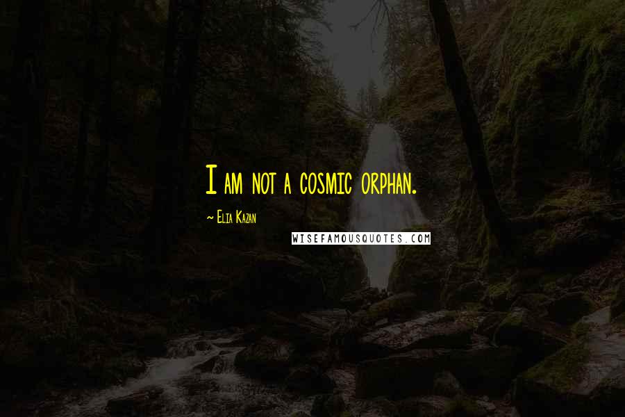Elia Kazan Quotes: I am not a cosmic orphan.