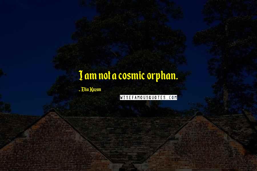 Elia Kazan Quotes: I am not a cosmic orphan.