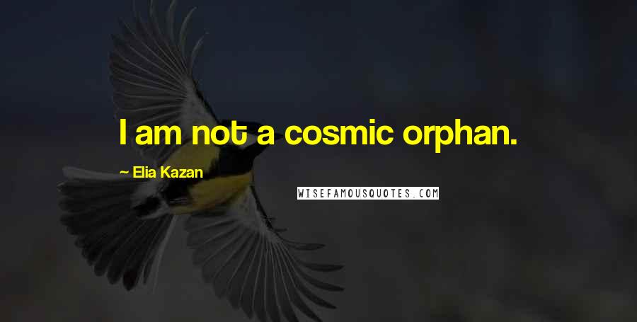 Elia Kazan Quotes: I am not a cosmic orphan.