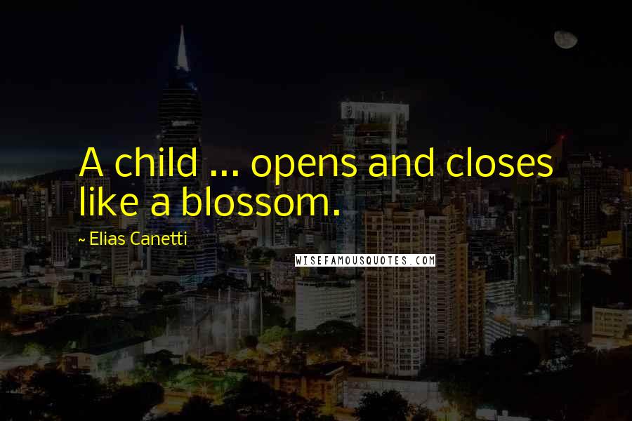 Elias Canetti Quotes: A child ... opens and closes like a blossom.