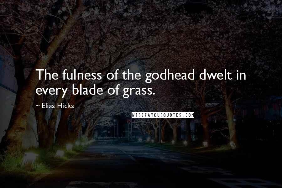 Elias Hicks Quotes: The fulness of the godhead dwelt in every blade of grass.