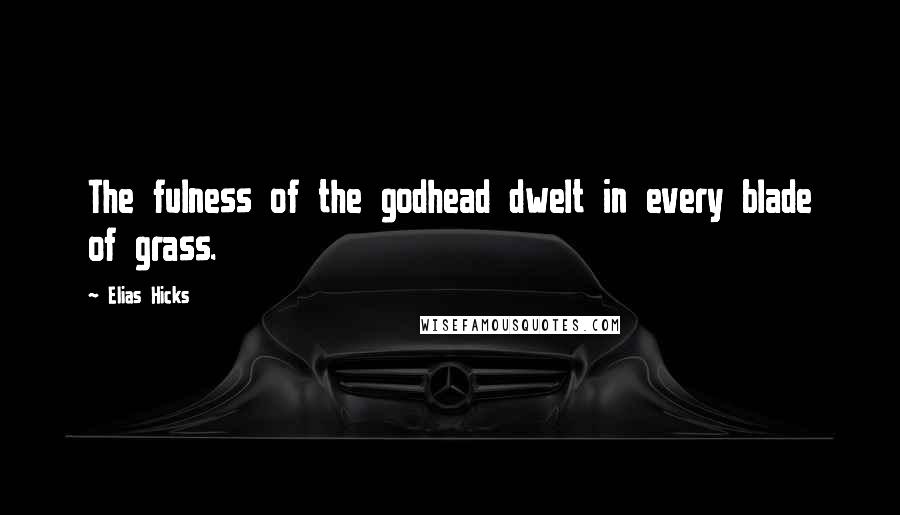 Elias Hicks Quotes: The fulness of the godhead dwelt in every blade of grass.