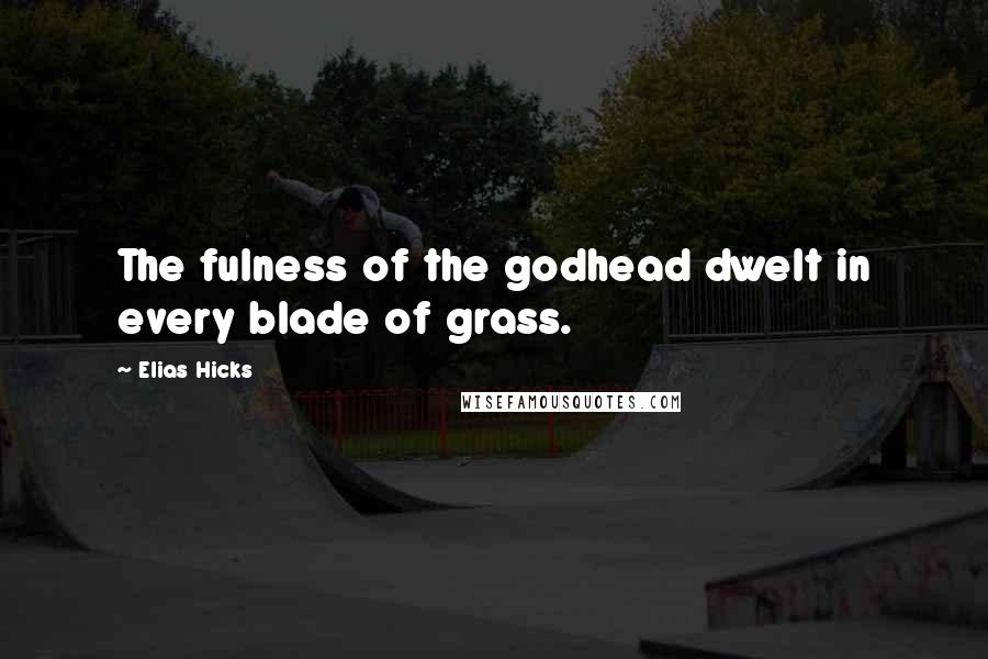 Elias Hicks Quotes: The fulness of the godhead dwelt in every blade of grass.