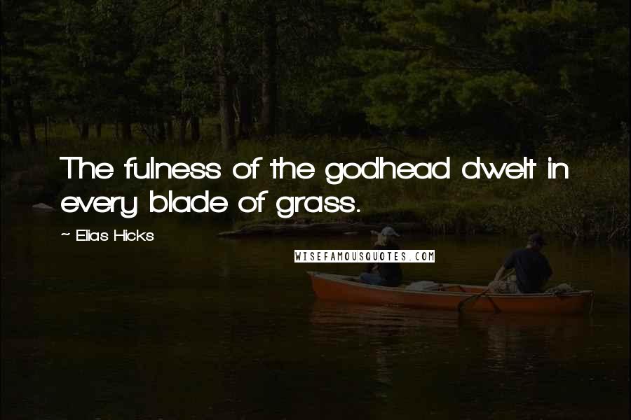 Elias Hicks Quotes: The fulness of the godhead dwelt in every blade of grass.