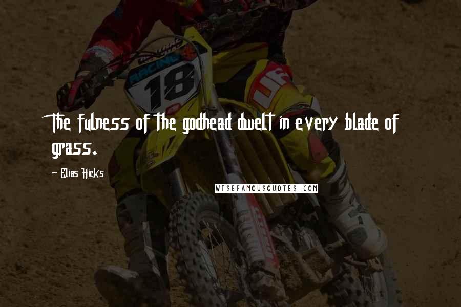 Elias Hicks Quotes: The fulness of the godhead dwelt in every blade of grass.