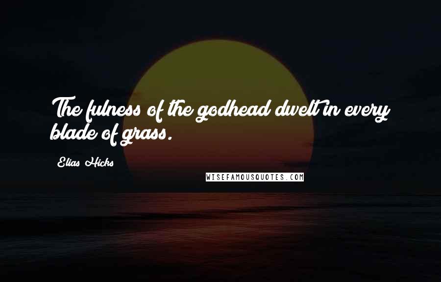 Elias Hicks Quotes: The fulness of the godhead dwelt in every blade of grass.