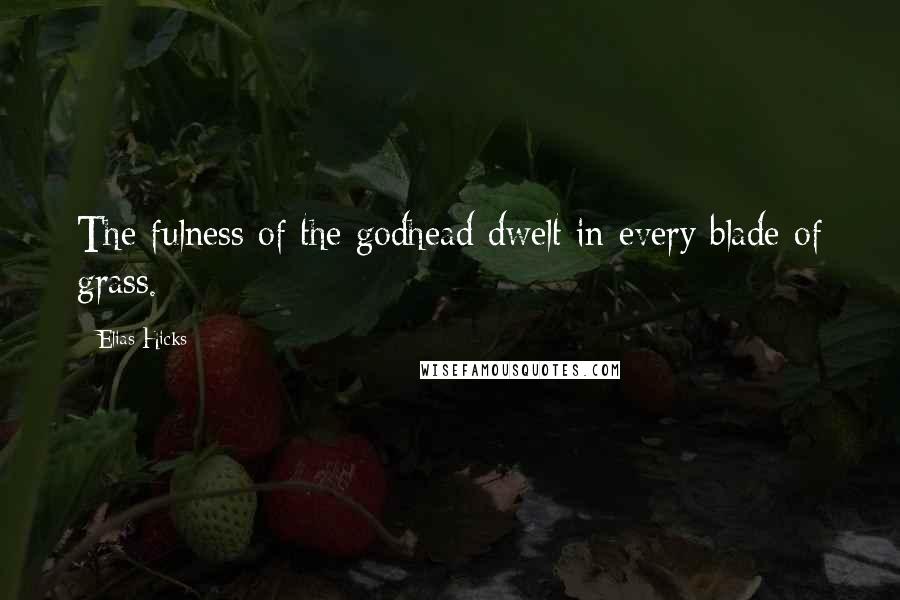 Elias Hicks Quotes: The fulness of the godhead dwelt in every blade of grass.