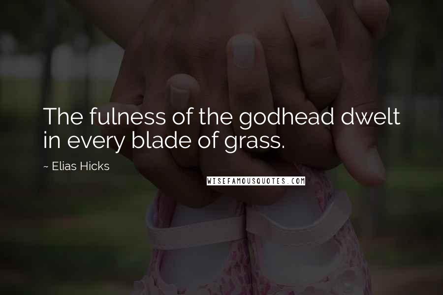 Elias Hicks Quotes: The fulness of the godhead dwelt in every blade of grass.