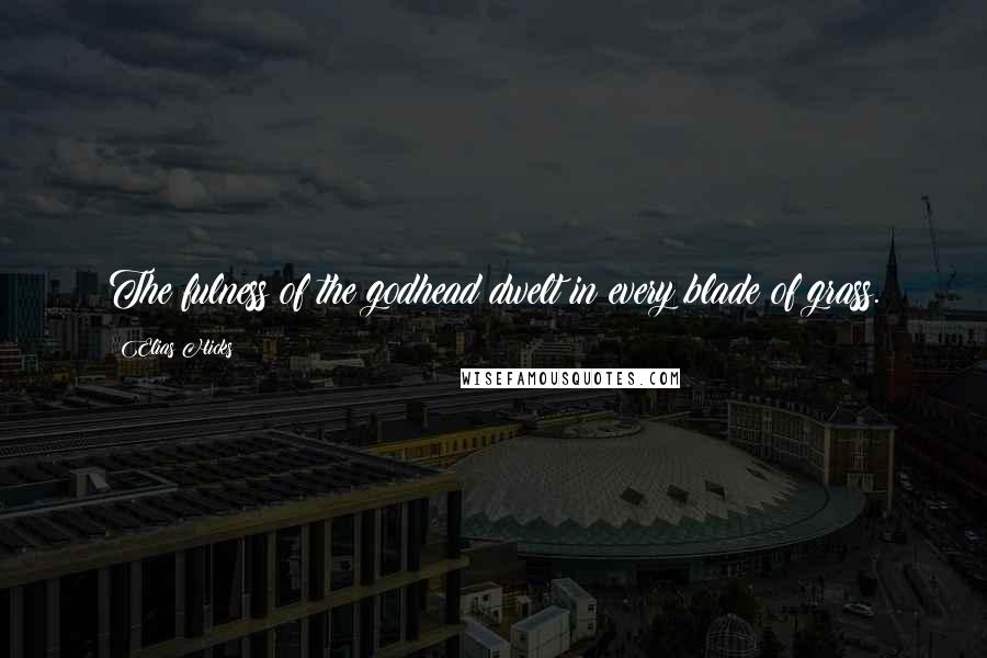 Elias Hicks Quotes: The fulness of the godhead dwelt in every blade of grass.