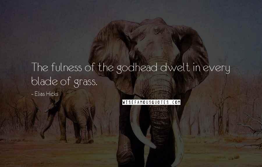 Elias Hicks Quotes: The fulness of the godhead dwelt in every blade of grass.
