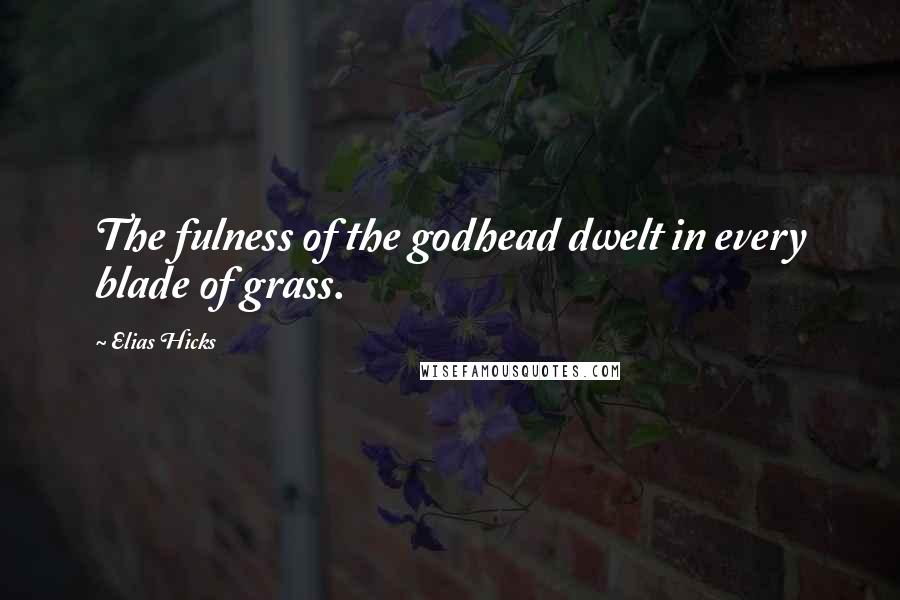 Elias Hicks Quotes: The fulness of the godhead dwelt in every blade of grass.