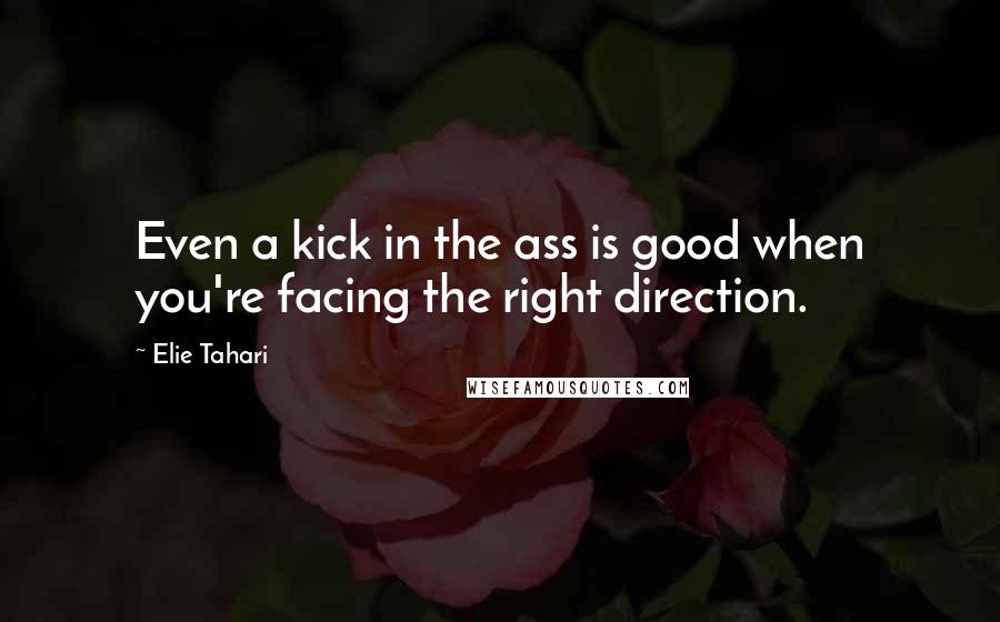 Elie Tahari Quotes: Even a kick in the ass is good when you're facing the right direction.