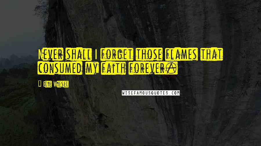 Elie Wiesel Quotes: Never shall I forget those flames that consumed my faith forever.