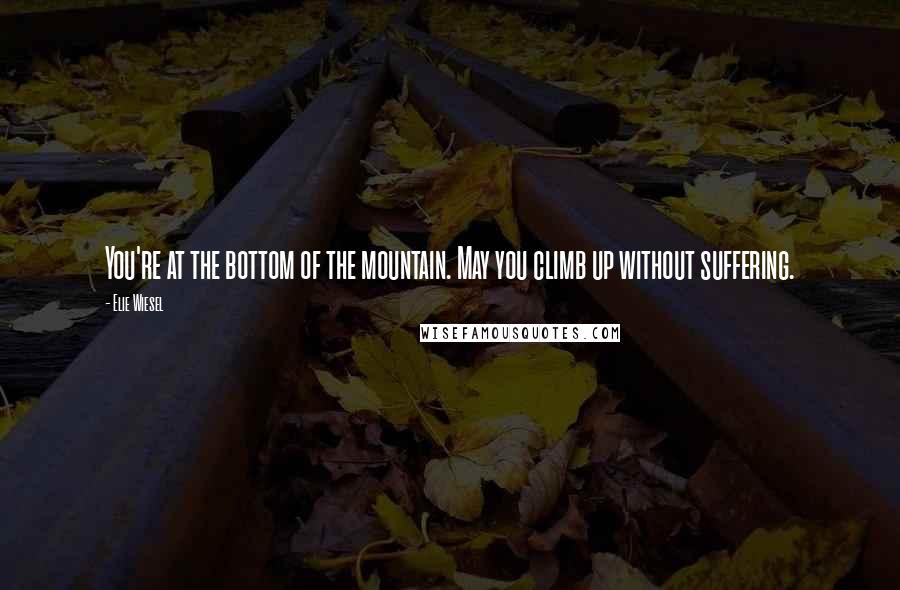 Elie Wiesel Quotes: You're at the bottom of the mountain. May you climb up without suffering.