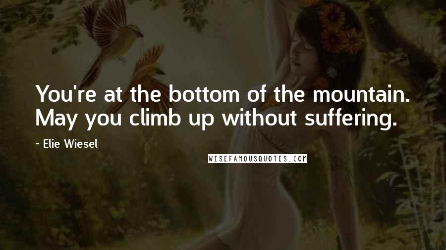 Elie Wiesel Quotes: You're at the bottom of the mountain. May you climb up without suffering.