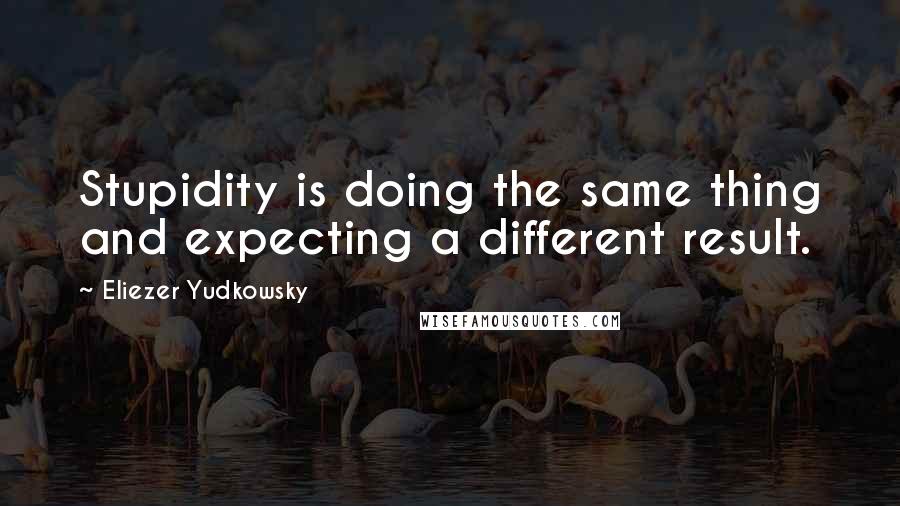 Eliezer Yudkowsky Quotes: Stupidity is doing the same thing and expecting a different result.