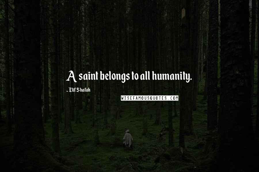 Elif Shafak Quotes: A saint belongs to all humanity.
