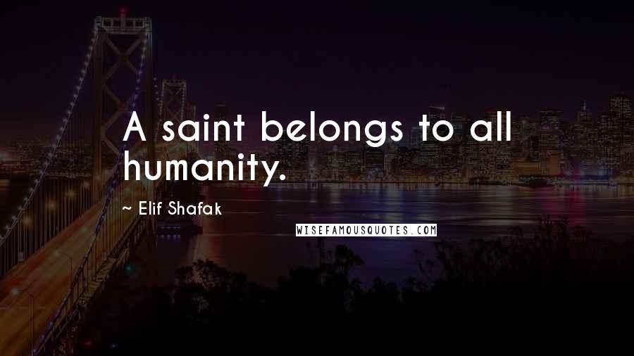 Elif Shafak Quotes: A saint belongs to all humanity.