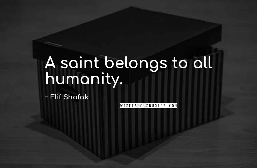 Elif Shafak Quotes: A saint belongs to all humanity.