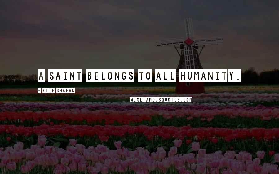 Elif Shafak Quotes: A saint belongs to all humanity.