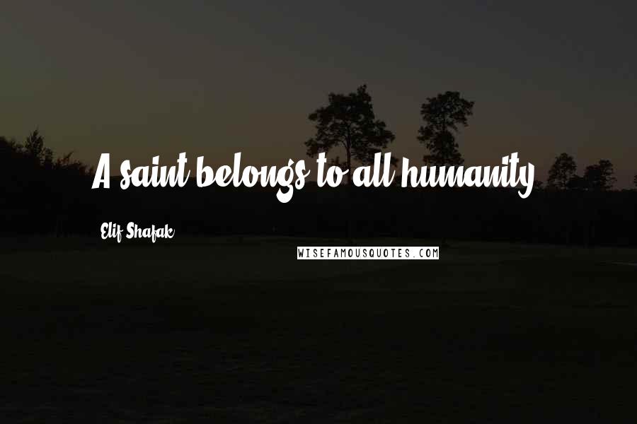 Elif Shafak Quotes: A saint belongs to all humanity.