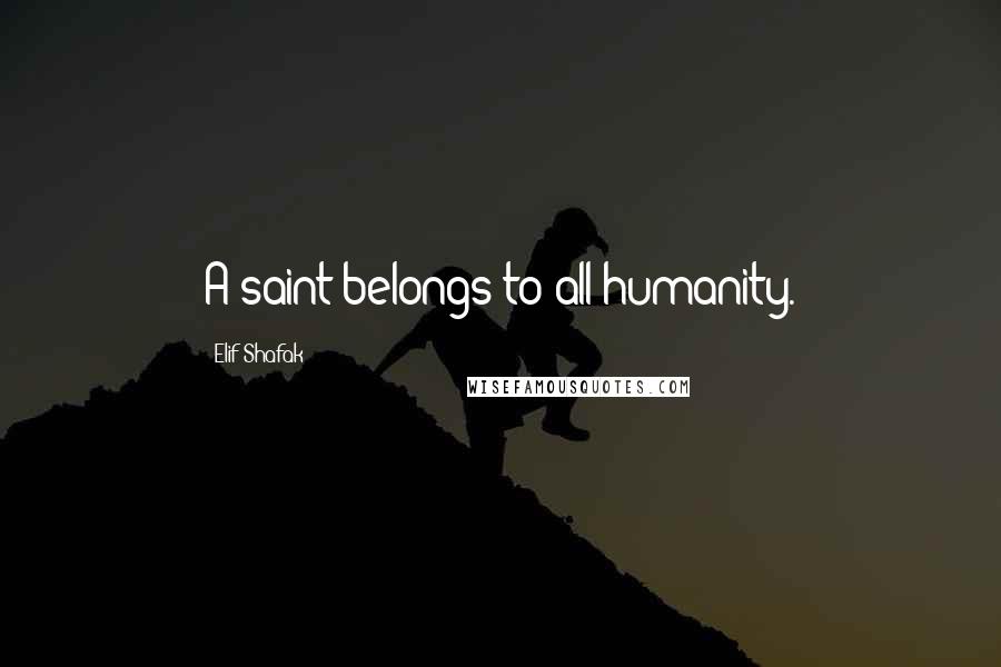 Elif Shafak Quotes: A saint belongs to all humanity.