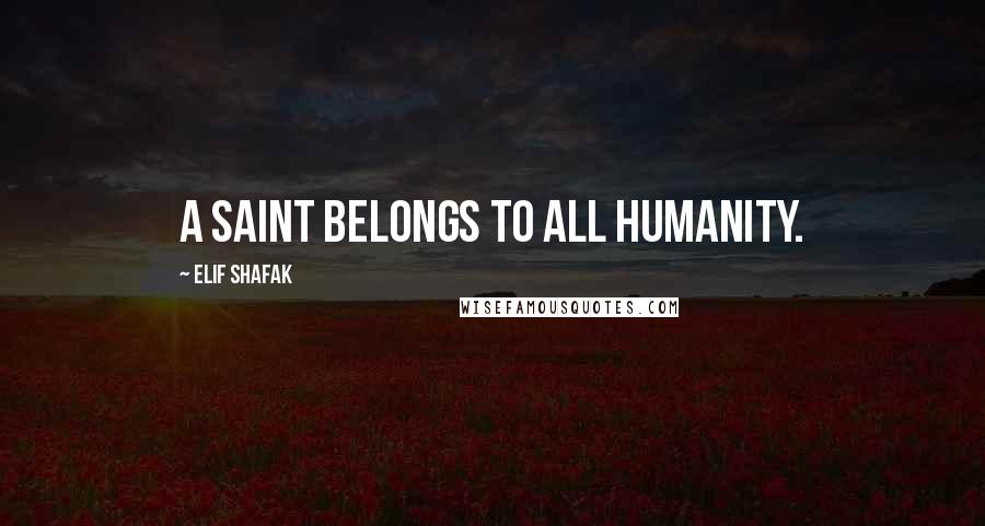 Elif Shafak Quotes: A saint belongs to all humanity.