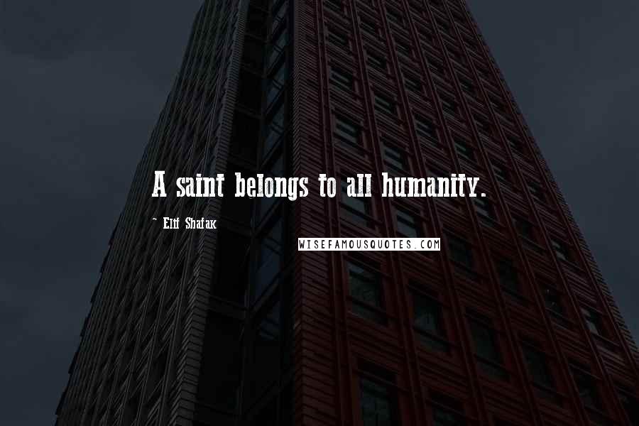 Elif Shafak Quotes: A saint belongs to all humanity.
