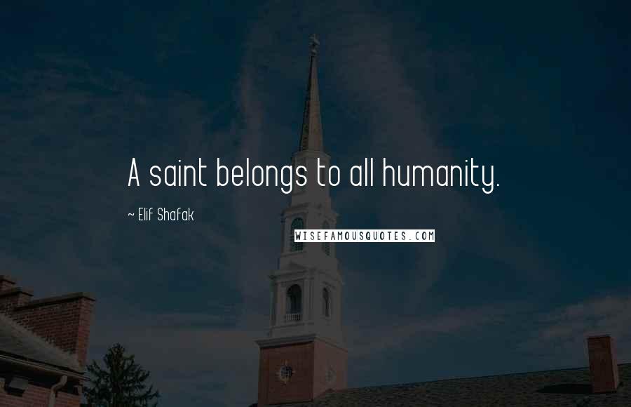 Elif Shafak Quotes: A saint belongs to all humanity.