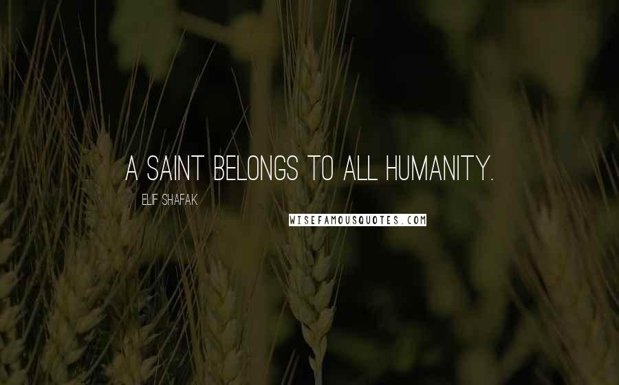 Elif Shafak Quotes: A saint belongs to all humanity.