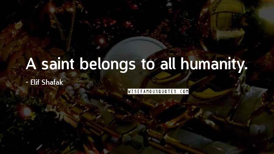 Elif Shafak Quotes: A saint belongs to all humanity.