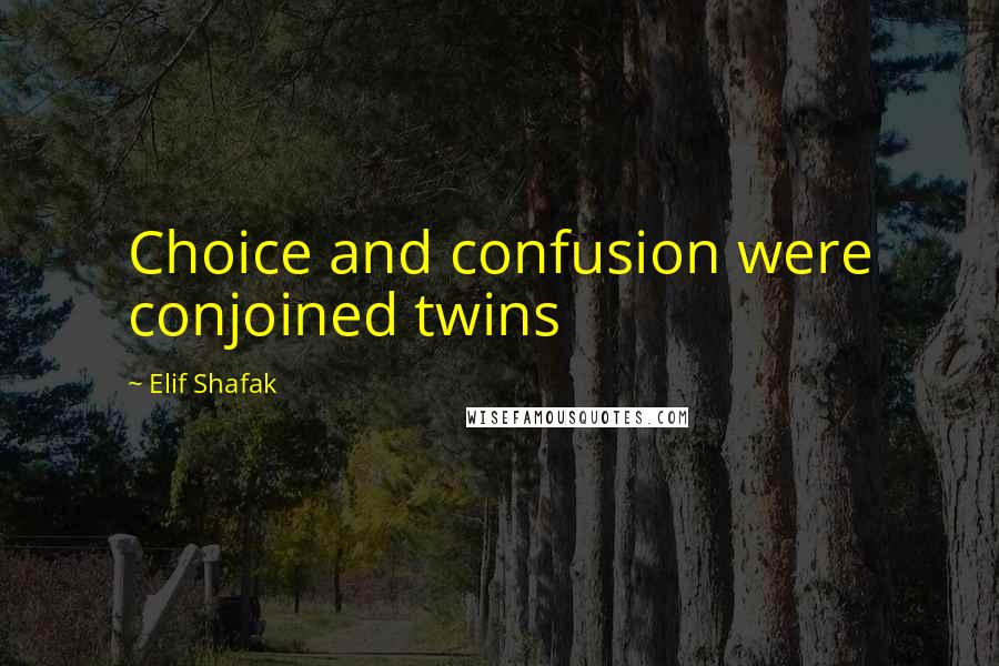 Elif Shafak Quotes: Choice and confusion were conjoined twins