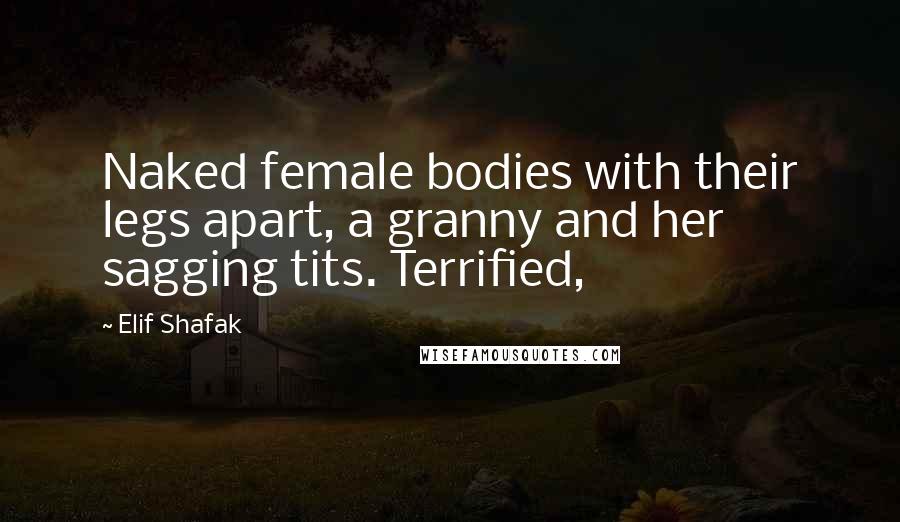 Elif Shafak Quotes: Naked female bodies with their legs apart, a granny and her sagging tits. Terrified,