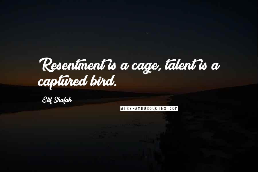 Elif Shafak Quotes: Resentment is a cage, talent is a captured bird.