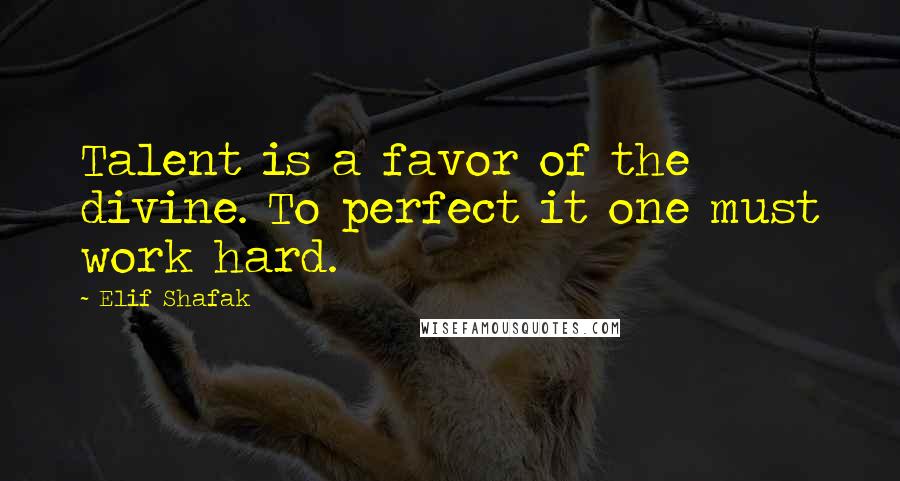 Elif Shafak Quotes: Talent is a favor of the divine. To perfect it one must work hard.