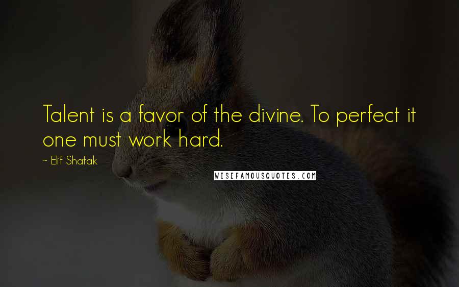 Elif Shafak Quotes: Talent is a favor of the divine. To perfect it one must work hard.