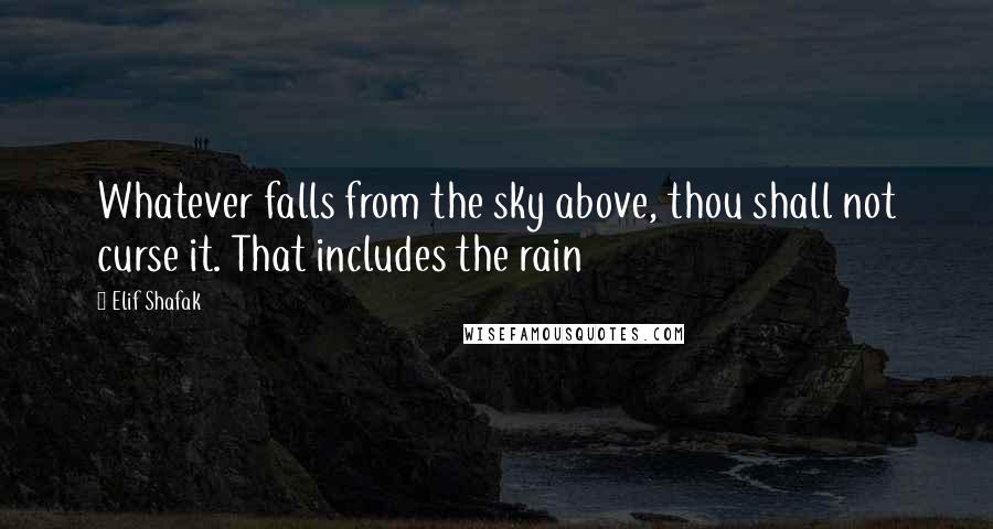 Elif Shafak Quotes: Whatever falls from the sky above, thou shall not curse it. That includes the rain