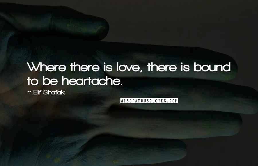 Elif Shafak Quotes: Where there is love, there is bound to be heartache.