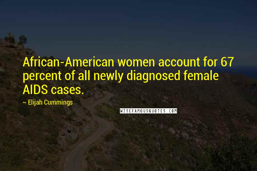 Elijah Cummings Quotes: African-American women account for 67 percent of all newly diagnosed female AIDS cases.