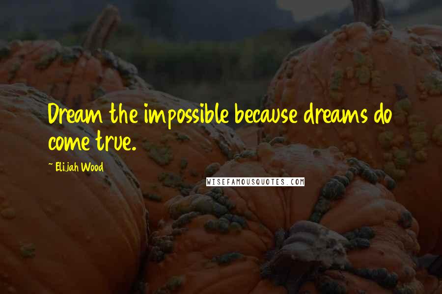 Elijah Wood Quotes: Dream the impossible because dreams do come true.
