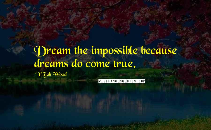 Elijah Wood Quotes: Dream the impossible because dreams do come true.
