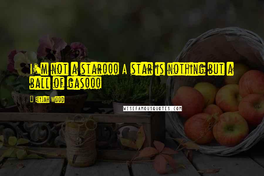 Elijah Wood Quotes: I'm not a star!!! A star is nothing but a ball of gas!!!