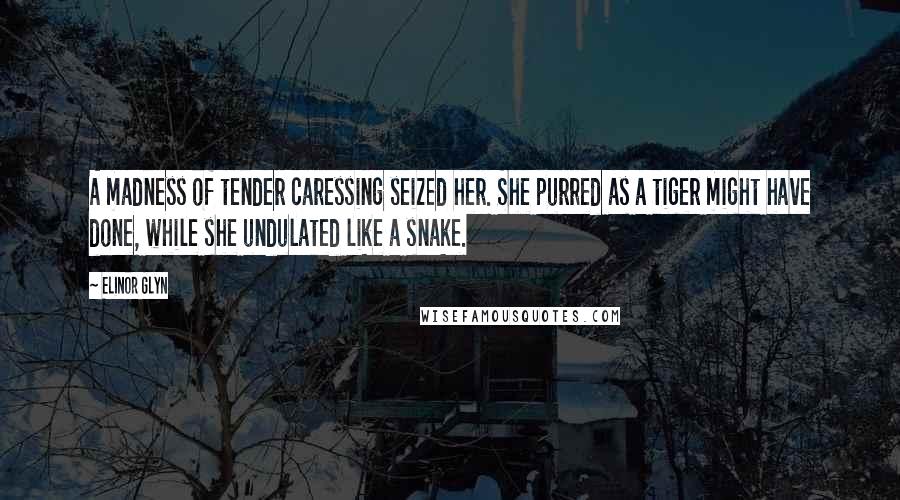 Elinor Glyn Quotes: A madness of tender caressing seized her. She purred as a tiger might have done, while she undulated like a snake.