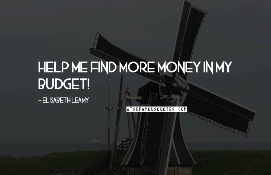 Elisabeth Leamy Quotes: Help me find more money in my budget!