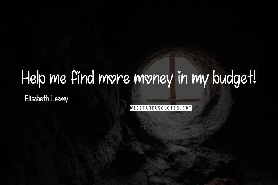 Elisabeth Leamy Quotes: Help me find more money in my budget!