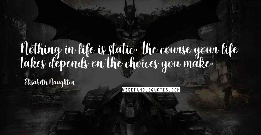 Elisabeth Naughton Quotes: Nothing in life is static. The course your life takes depends on the choices you make.