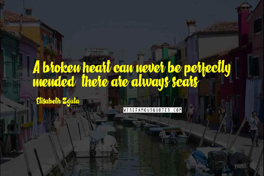 Elisabeth Zguta Quotes: A broken heart can never be perfectly mended, there are always scars.